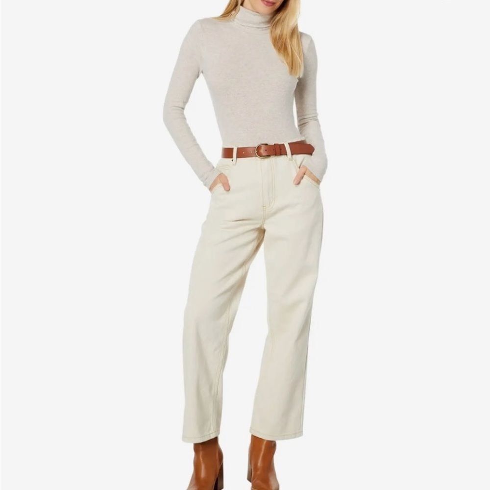 NWT Blank NYC Straight Leg Pants Gold Metallic‎ Detail in Warm Whispers Size 25